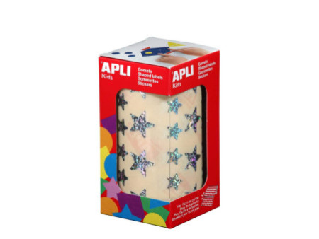 APLI kids Gommettes 'Etoile', en rouleau, argent Holographie