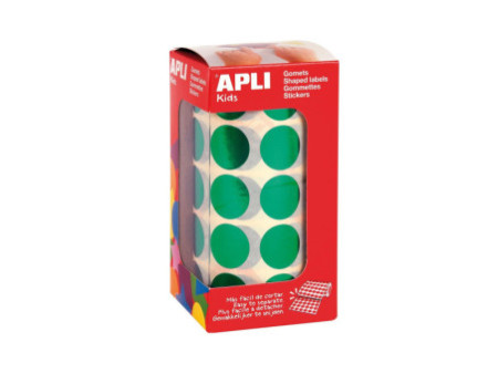 APLI kids Gommettes 'Rond' en rouleau, vert métallisé