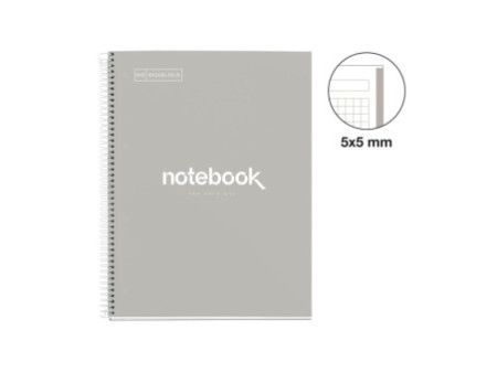 MIQUELRIUS Cahier à spirale 'Notebook EMOTIONS', A4, gris