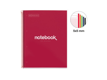 MIQUELRIUS Cahier à spirale 'Notebook EMOTIONS', A4, rouge