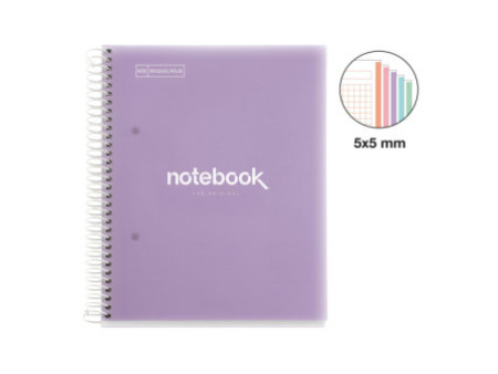 MIQUELRIUS Cahier à spirale 'Notebook EMOTIONS', A5, lavande