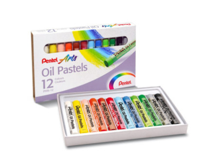 PentelArts Pastels à huile PHN4, étui en plastique de 12