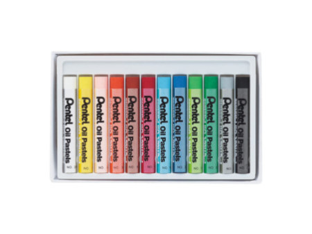 PentelArts Pastels à huile PHN4, étui en plastique de 12