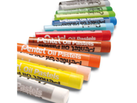 PentelArts Pastels à huile PHN4, étui en plastique de 12