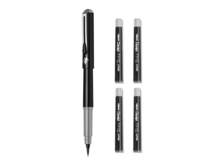 PentelArts Stylo pinceau Brush Pen, corps: noir/gris