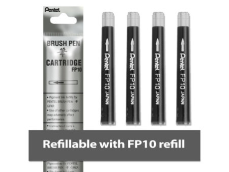 PentelArts Stylo pinceau Brush Pen, corps: noir/gris