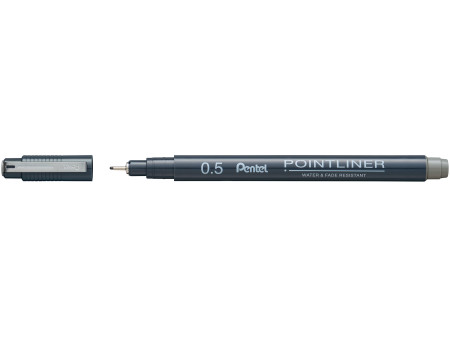 PentelArts Permanent Feutre technique Pointliner, gris