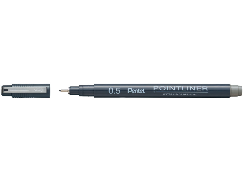 PentelArts Permanent Feutre technique Pointliner, gris