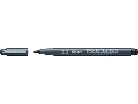 PentelArts Permanent Feutre technique Pointliner, noir