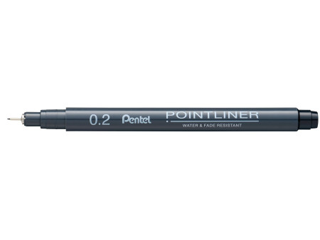 Pentel Feutre technique permanent Pointliner, set de 8, noir