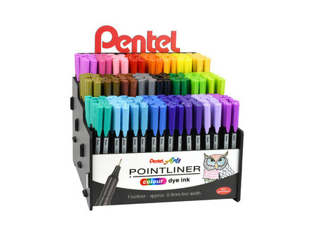 PentelArts Feutre POINTLINER colour dye ink, présentoir