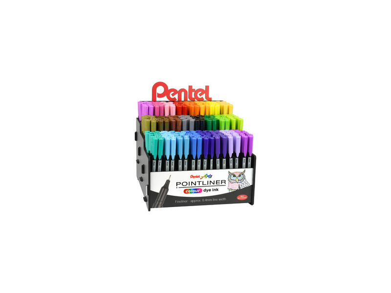 PentelArts Feutre POINTLINER colour dye ink, présentoir