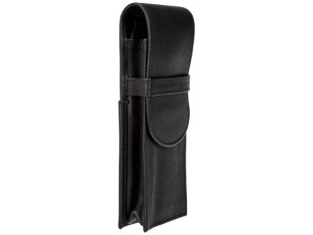 Alassio Etui pour stylo, pour 3 stylos, noir, cuir véritable