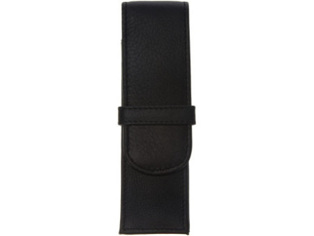 Alassio Etui pour stylo, pour 2 stylos, noir, cuir véritable