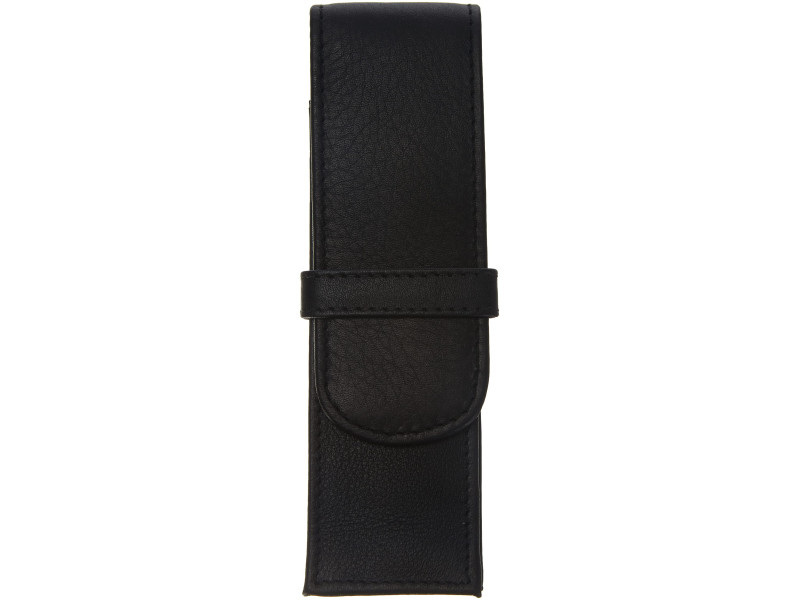 Alassio Etui pour stylo, pour 2 stylos, noir, cuir véritable