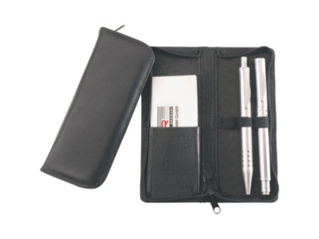 Alassio Etui pour stylos, pour 3 stylos, noir, en cuir