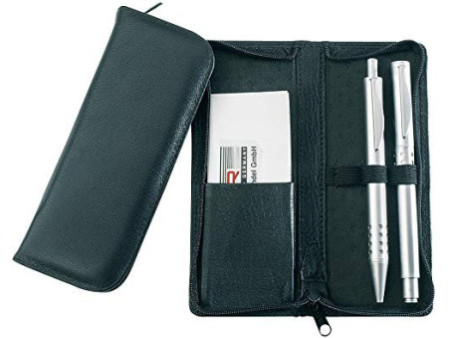 Alassio Etui pour stylos, pour 3 stylos, noir, en cuir