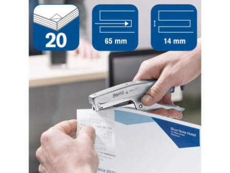 Rapid Pince agrafeuse Maxi SP, capacité: 20 feuilles, argent