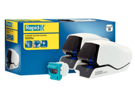 Rapid Agrafeuse électrique Supreme 5025e, blanc/gris