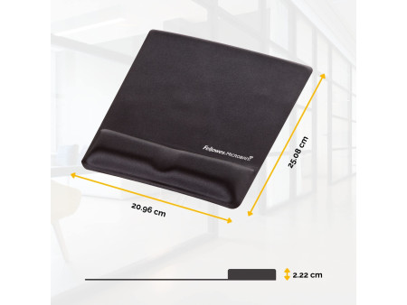 Fellowes Repose-poignet Health-V, recouvert de Lycra, noir