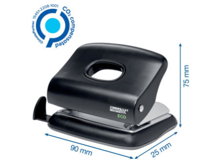 Rapid Perforateur ECO capacité: 20 feuilles, noir