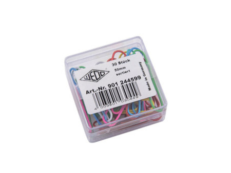 WEDO Trombones recouverts de plastique, 50 mm, assorti