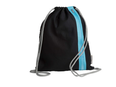 PAGNA Sac de sport à cordelette 'Go', noir / bleu azur