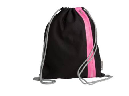 PAGNA Sac de sport à cordelette 'Go', noir / rose foncé