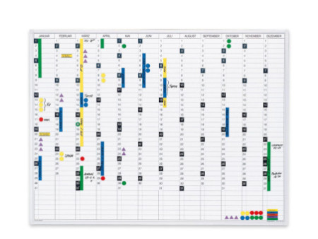 magnetoplan planning annuel, (L)900 x (H)600 mm, magnétique