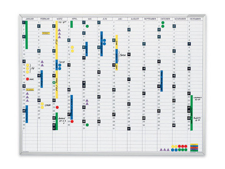 magnetoplan Planning annuel, (L)1200 x (H)900 mm, magnétique