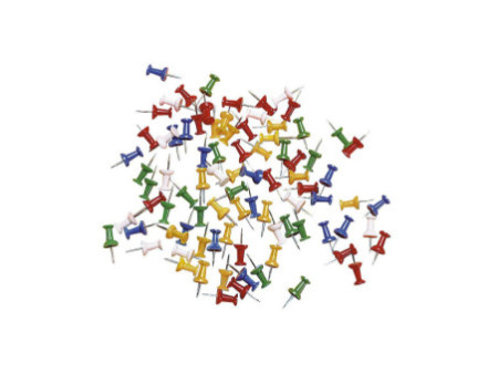 magnetoplan punaises pour tableau liège, coloré, contenu: