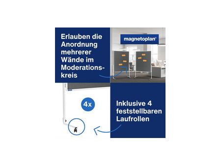 magnetoplan tableau de présentation,(L)1200x(H)1500 mm, gris