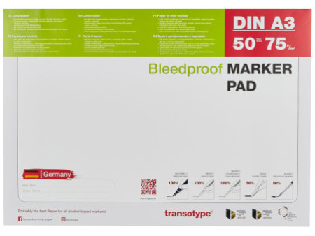 transotype Bloc pour marqueur, A3, 75 g/m2, 50 feuilles
