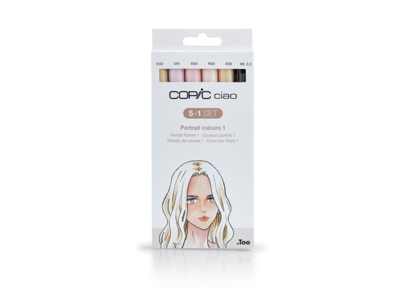 COPIC Marqueur ciao, kit de 5+1 'Portrait 1'