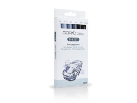COPIC Kit de marqueurs ciao 5+1, couleurs grises