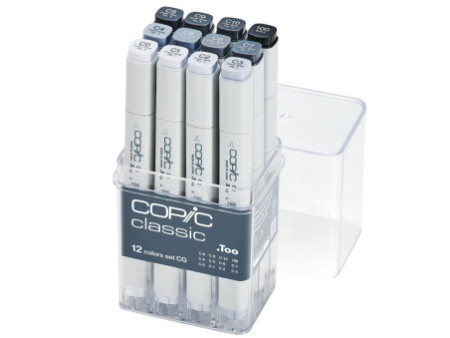 COPIC Marqueur classic, kit de 12 en gris 'CG', nuances