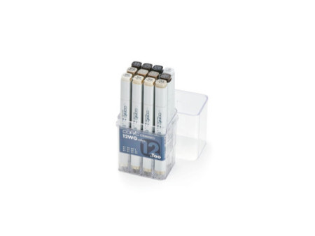 COPIC Marqueur classic, set de 12 gris 'WG', tons de gris