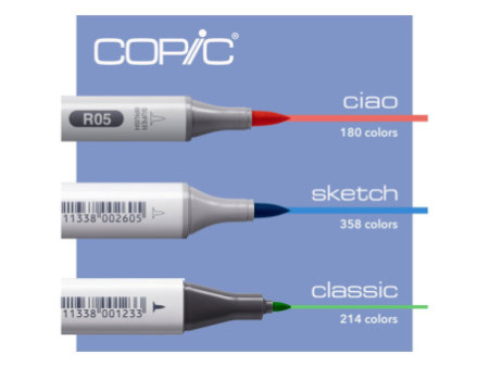 COPIC Marqueur pointe pinceau sketch, Set A de 72