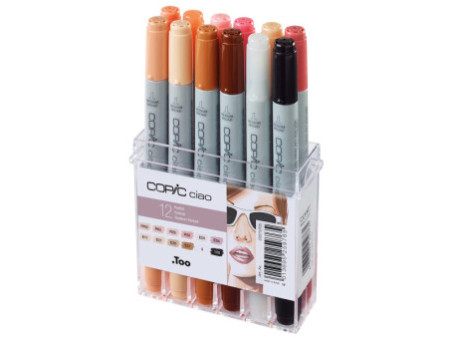 COPIC Marqueur ciao, set de 12 couleurs chair