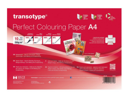 transotype Papier A4 pour marqueurs, 250g/m2, 10 feuilles