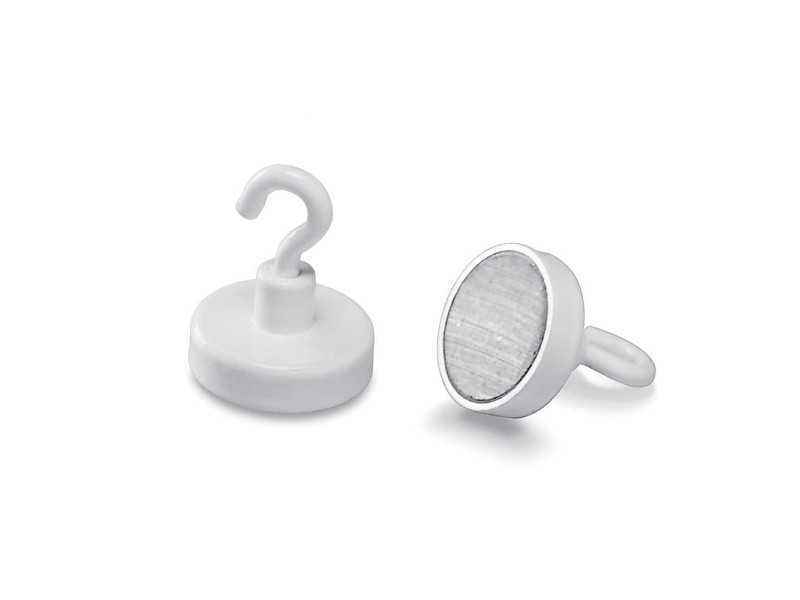 magnetoplan Aimant à crochet, blanc, diamètre: 25 mm