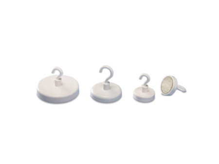 magnetoplan Aimant à crochet, blanc, diamètre: 47 mm