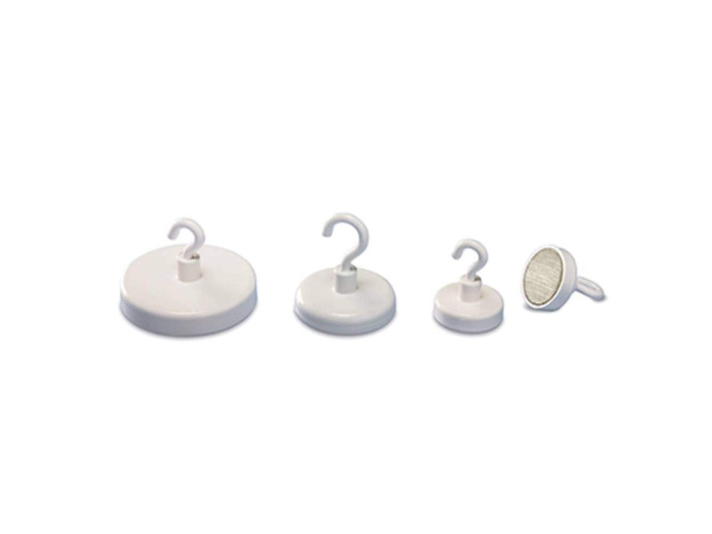 magnetoplan Aimant à crochet, blanc, diamètre: 47 mm