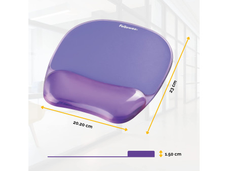 Fellowes Repose-poignet avec tapis de souris Crystal Gel