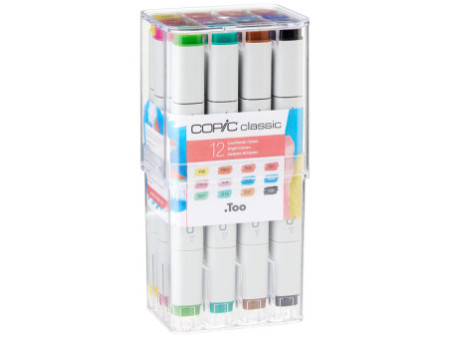 COPIC Marqueur classic, kit de 12 couleurs lumineuses