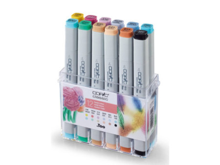 COPIC Marqueur classic, kit de 12 couleurs pastel
