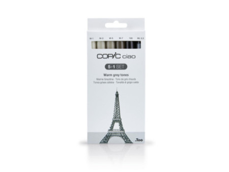 COPIC Kit de marqueurs Hobbymarker ciao 5+1, teintes grises