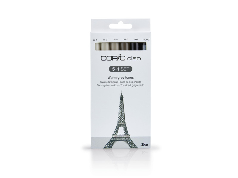 COPIC Kit de marqueurs Hobbymarker ciao 5+1, teintes grises