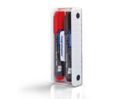 magnetoplan Effaceur de tableau aimanté avec 2 marqueurs