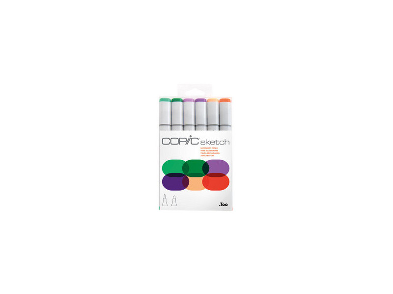 COPIC Marqueur sketch, kit de 6 'Secondary Tones'
